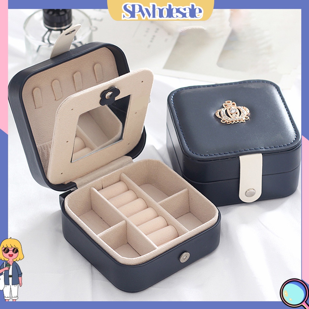 &lt;SPwholesale&gt; Hộp Đựng Trang Sức Đi Du Lịch Có Gương Soi