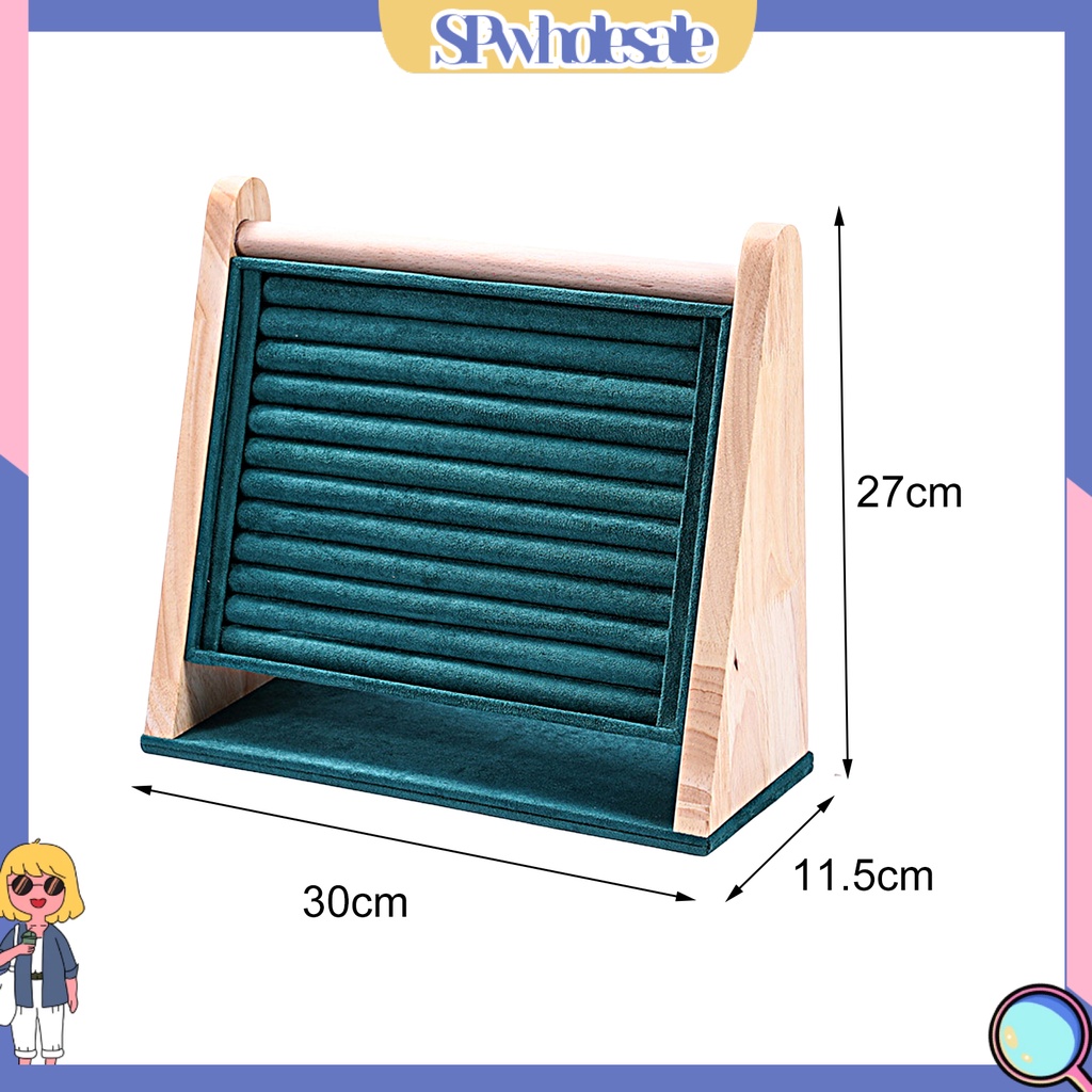 <SPwholesale> Giá Đựng Trang Sức Sức Sức Chứa Lớn Bằng Da Lộn Giả Chống Ăn Mòn Đa Chức Năng Không Phai Màu Đế Mềm Bằng Gỗ
