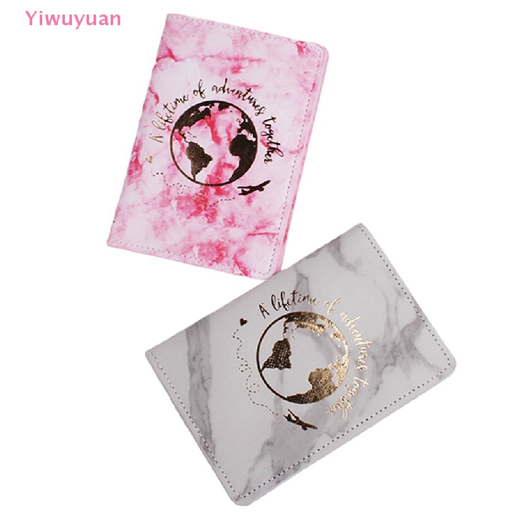 Ví Da Pu Họa Tiết Cẩm Thạch Đựng Hộ Chiếu / Thẻ ID / Passport Mới Cho Nam Nữ