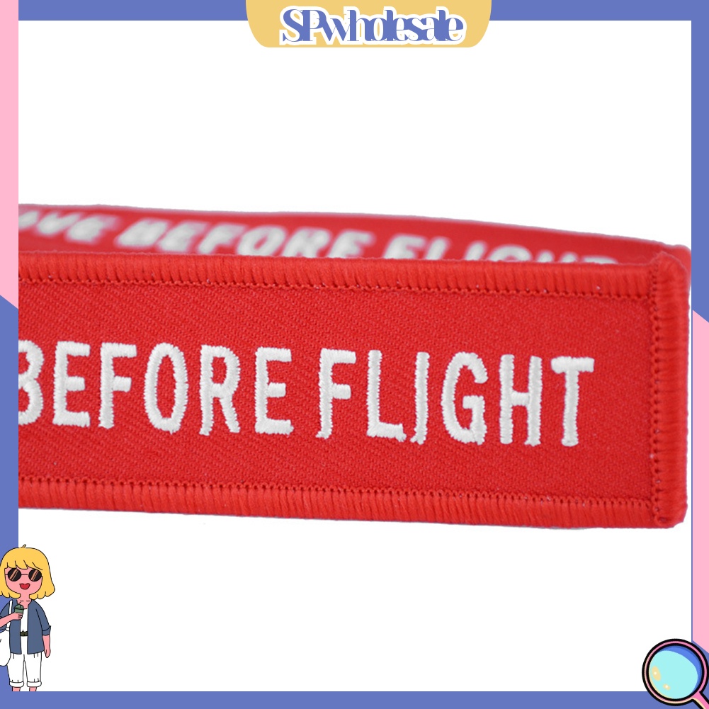 <SPwholesale> Móc Khóa Thêu Chữ Remove Before Flight Thời Trang