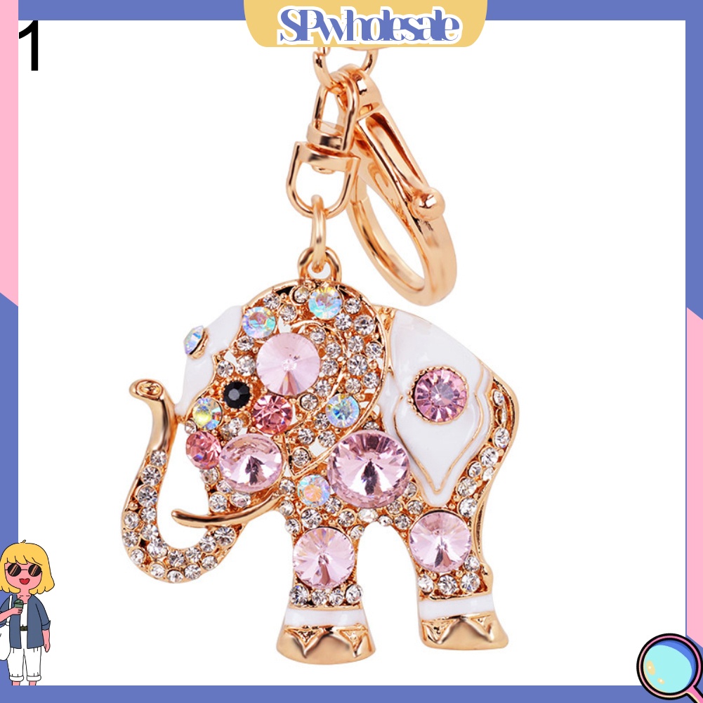 <SPwholesale> Móc Khóa Hình Chú Voi Đính Đá Dễ Thương