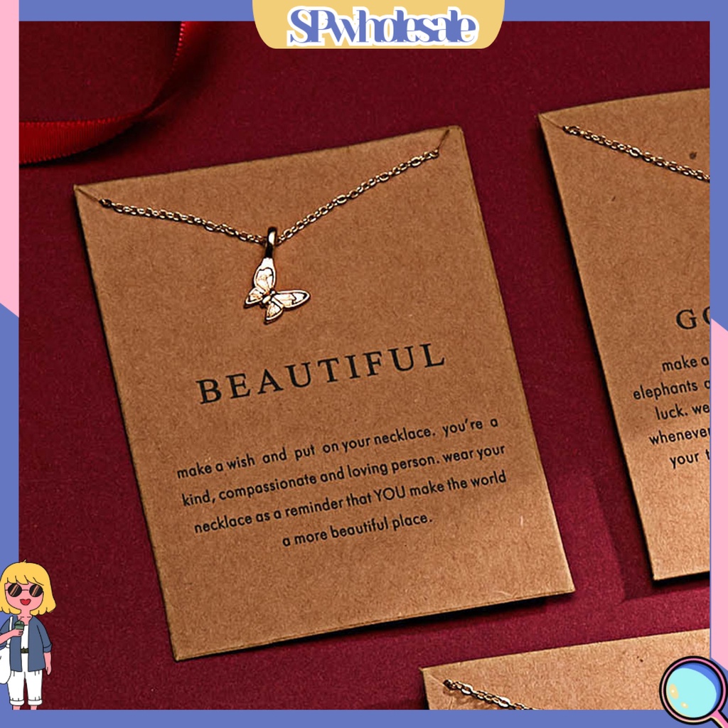 <SPwholesale> Vòng cổ Mạ Bạc Mặt Hình Bướm Lấp Lánh