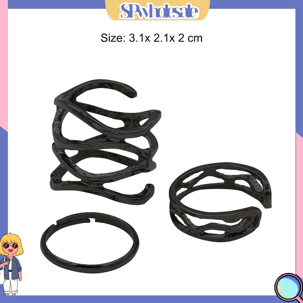 <SPwholesale> Nhẫn Đeo Khớp Ngón Tay Màu Đen Phong Cách Vintage