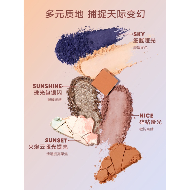 Judydoll Bảng Phấn Mắt Má Hồng Màu Xanh Lam Vẽ Tranh Sơn Dầu Hai Màu Mùa Hè Dunhuang