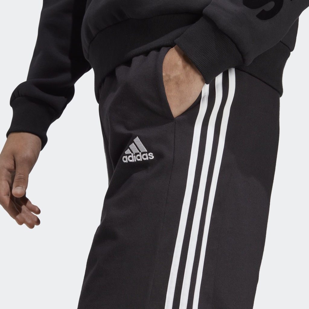 adidas Phong cách sống Quần Short 3 Sọc Single Jersey Essentials Nam Đen IC9382