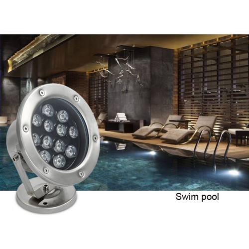 Đèn LED âm nước 24V lắp hồ cá Koi, bể bơi, đài phun nước, lắp dưới nước dạng chân đế hắt IP 68 chiếu sáng sân vườn