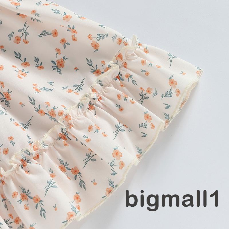 Set Áo Hở Vai + Chân Váy Hoa Kèm Thắt Lưng Xinh Xắn Cho Bé Gái 1-6 Tuổi