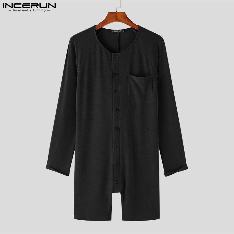 Incerun Rắn Đan Góc Phẳng Áo liền quần