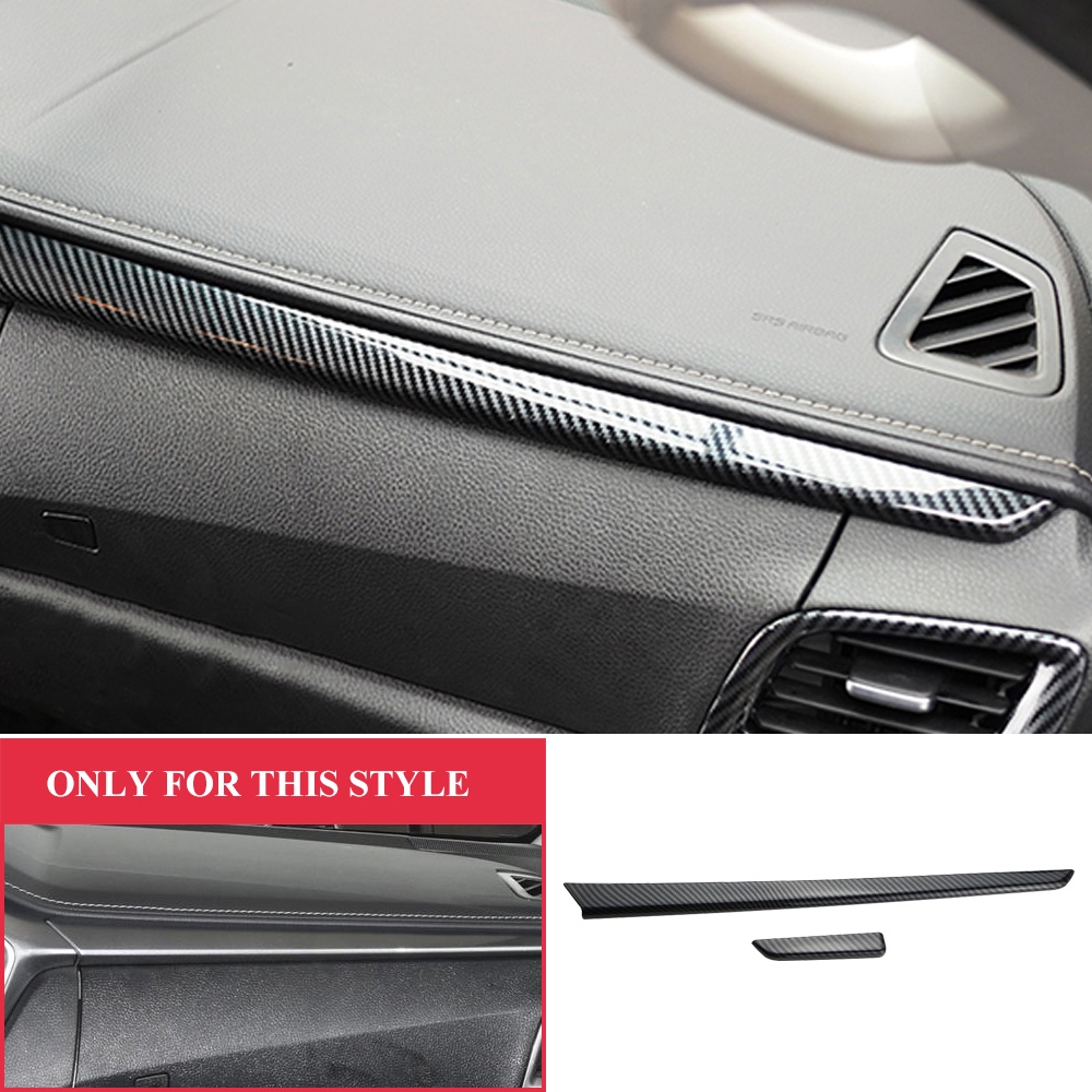 Bộ 2 Miếng Dán Sợi Carbon Trang Trí Bảng Điều Khiển Xe Hơi Isuzu DMAX D-MAX 2021-2023 Acc