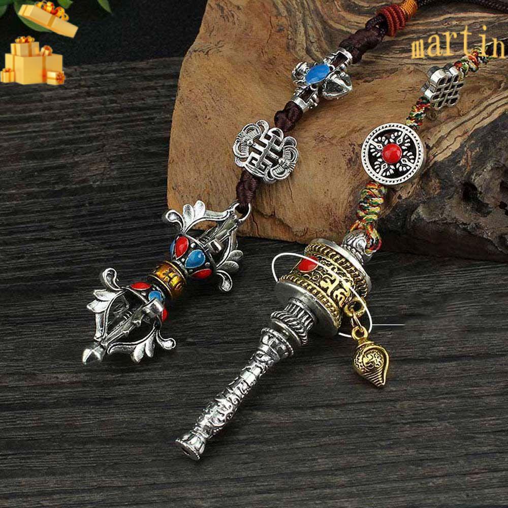 1 Mặt Dây Chuyền Phong Cách Phật Giáo Retro Tây Tạng Sáu Cánh Quạt Mantra Trang Trí Xe Hơi