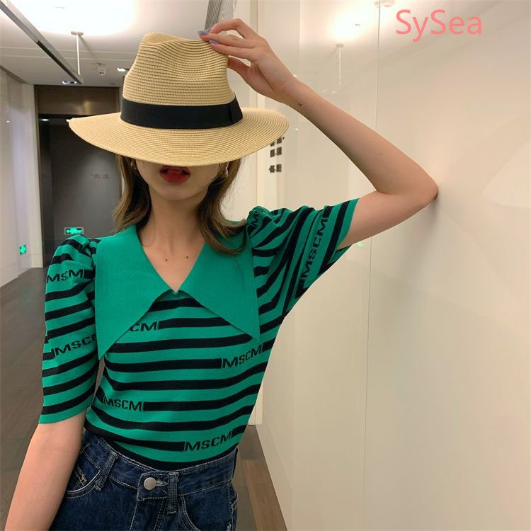 Áo Dệt Kim Kẻ Sọc Thời Trang Hè Cho Nữ