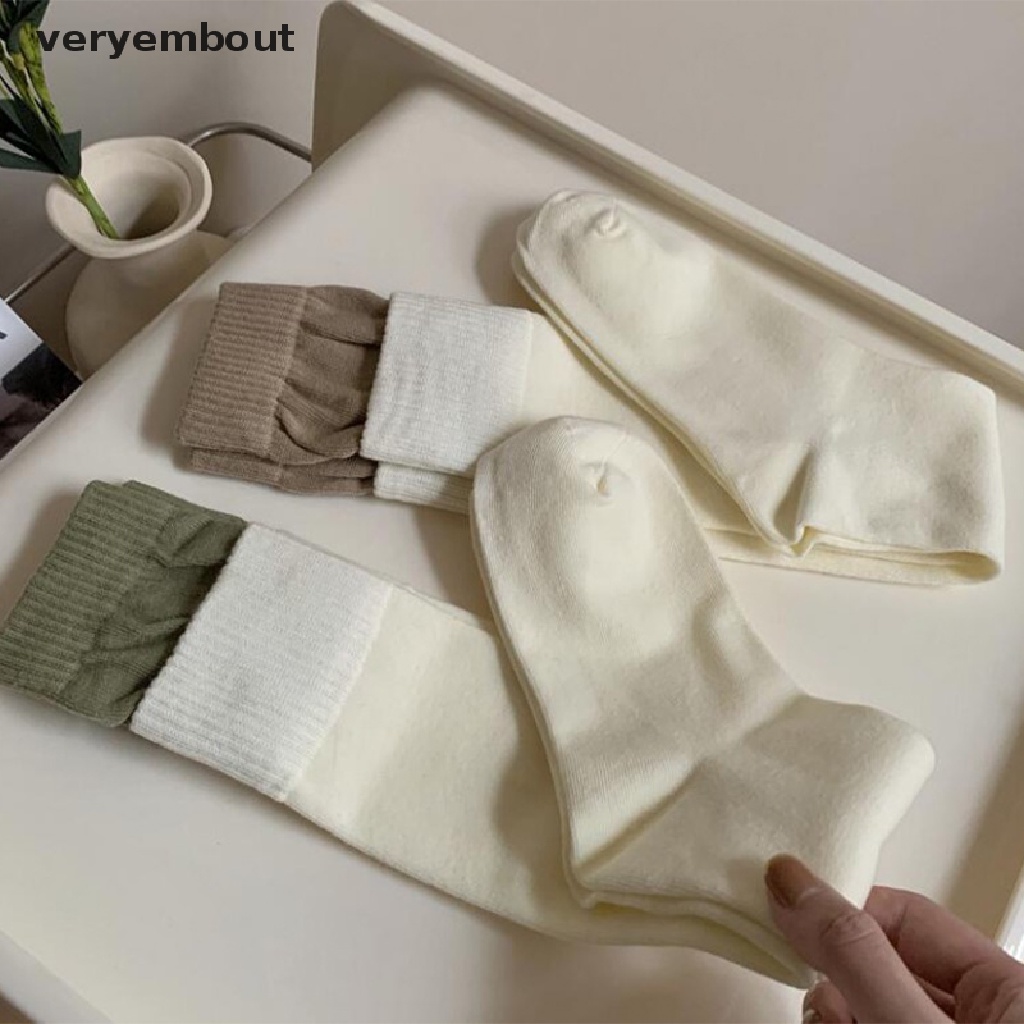 Vớ Cotton Cao Cấp Giữ Ấm Miệng Phối Màu Thời Trang Thu Đông Phong Cách Hàn Quốc Dành Cho Nữ