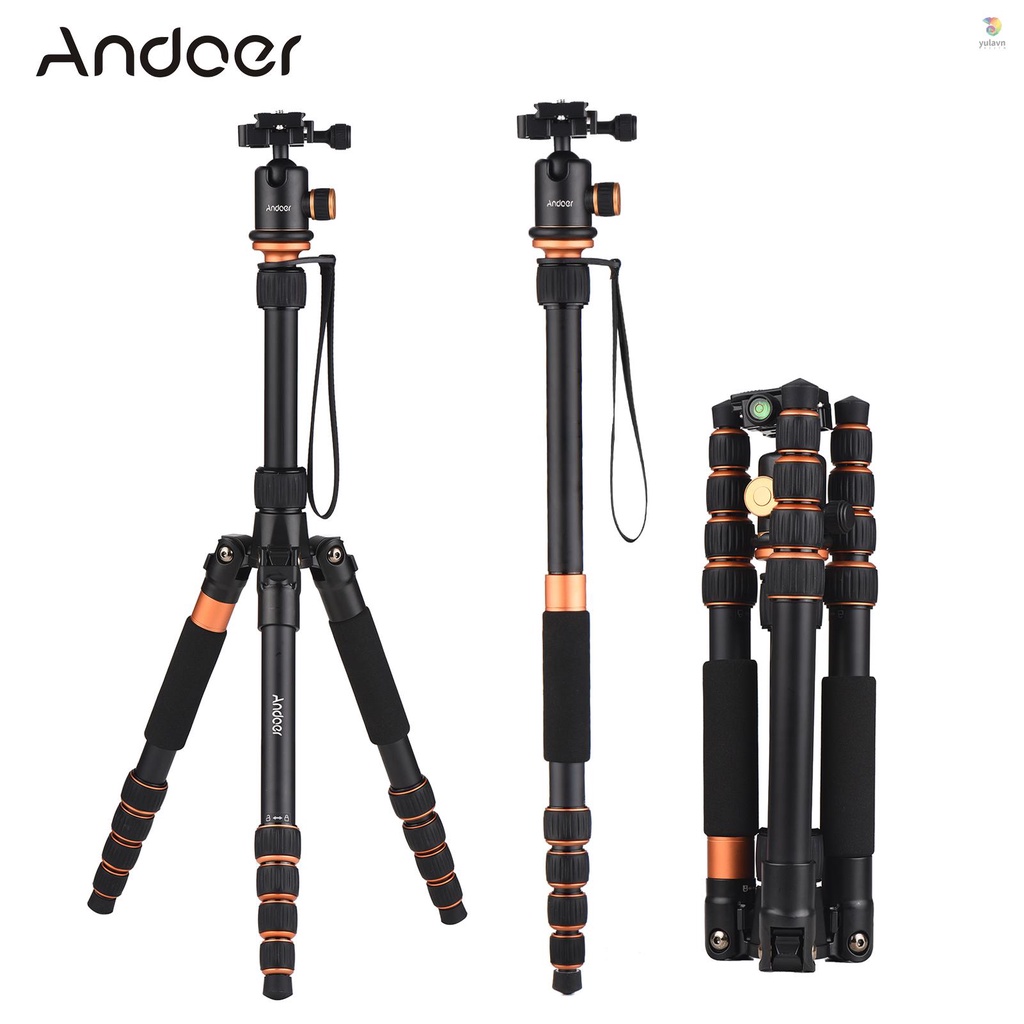 ANDOER Gậy Ba Chân Bằng Hợp Kim Nhôm Max. yula) Và Gậy Ba Chân Có Thể Tháo Rời Tấm Chịu Lực Gắn Máy Ảnh 5KG / Túi Xách Chuyên Dụng