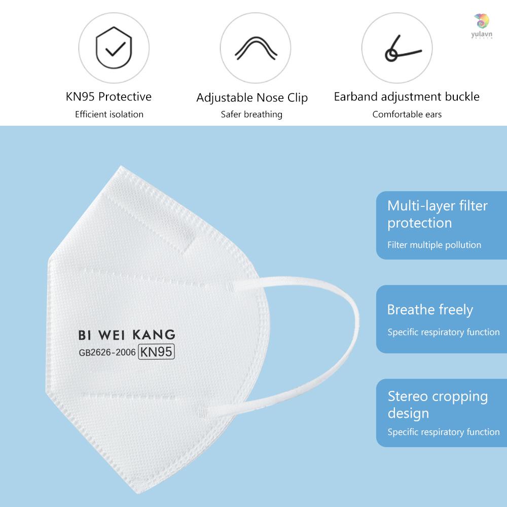 Set 10 Khẩu Trang KN95 Bằng Vải Không Dệt Mềm Mại Thoáng Khí Chống Bụi