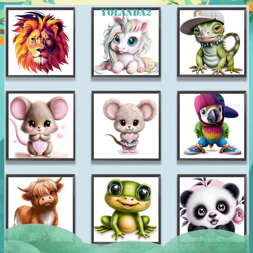 Tranh Đính Đá Kim Cương Toàn Bộ 5D DIY Hình Vẽ Động Vật
