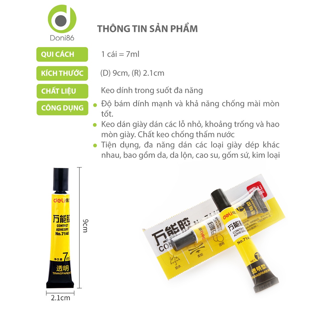 Keo dán giày mùi hương dễ chịu, an toàn cho da tay, sức khỏe, chất keo bền chặt - Doni - DOPK355