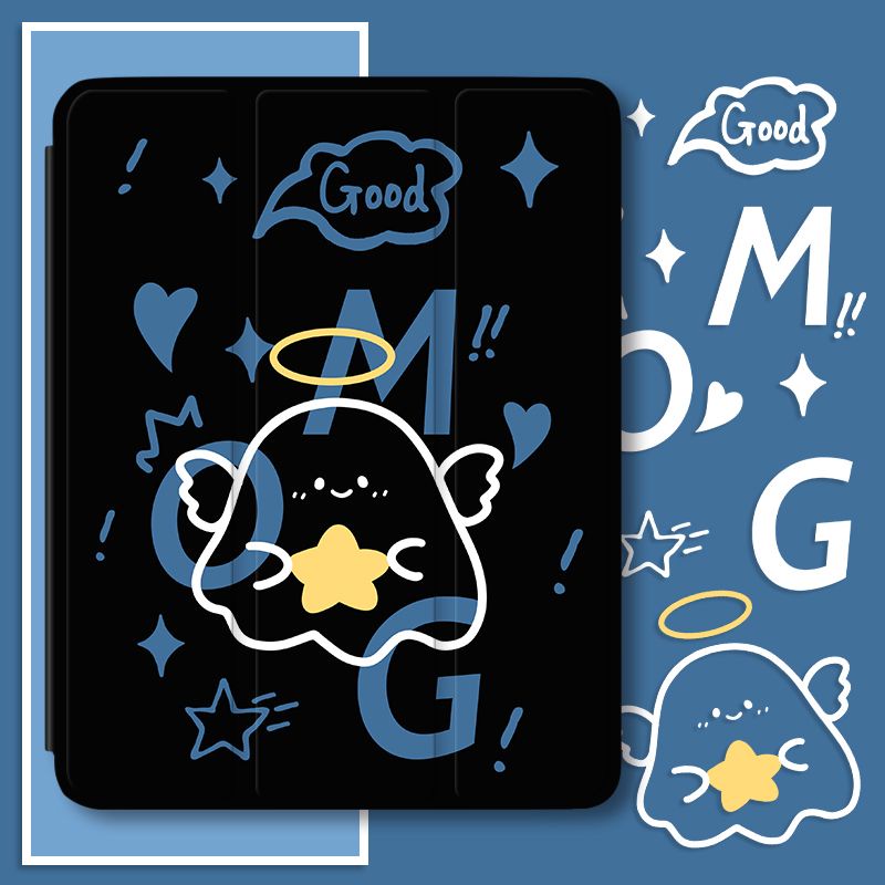 Ốp Máy Tính Bảng Mềm In Hình Ma Dễ Thương Có Ngăn Đựng Bút Cho iPad Gen10 7 / 8 / 9 10.2 "Air4 / Air5 Pro11" Pro12.9 "2022 mini6