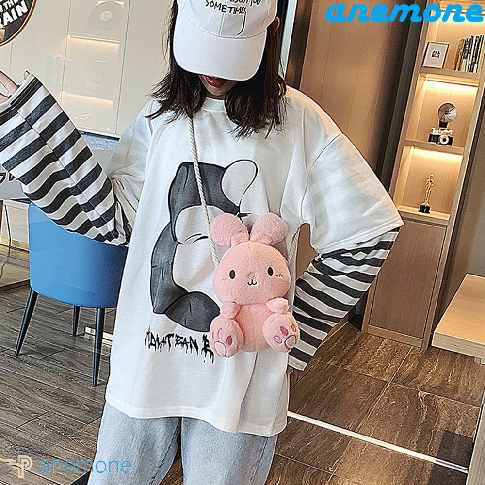 Túi Đeo Vai Hình Thỏ Nhồi Bông Cỡ Lớn Dễ Thương