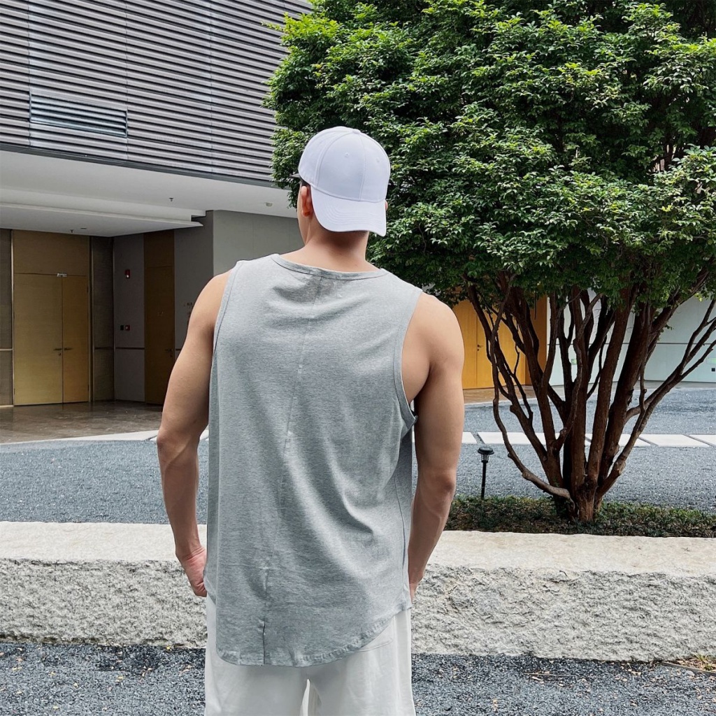 Áo Ghi Lê Thể Thao Cotton Nguyên Chất Dáng Rộng Thấm Hút Mồ Hôi Phong Cách Mỹ Đơn Giản Cho Nam