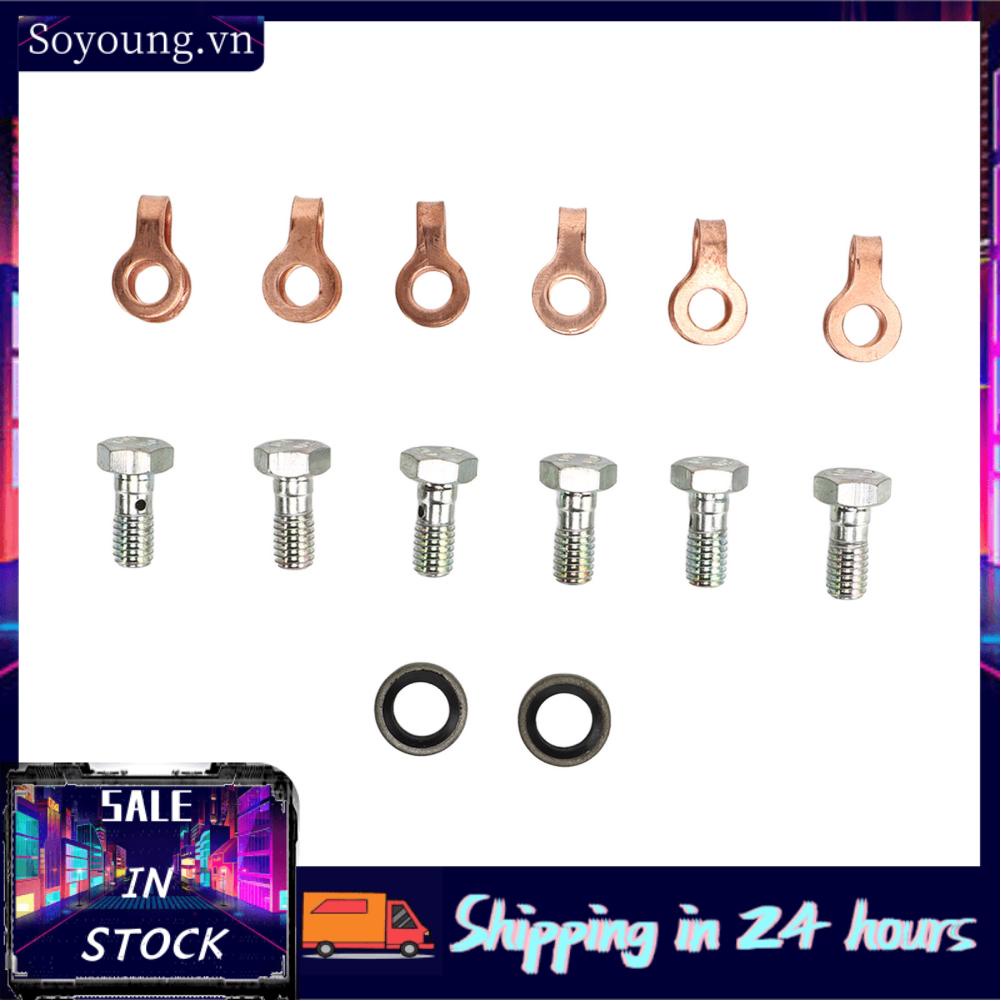 Soyoung 4942278  OE Standard Perfect Sealing Fuel Return Line Banjo Bolt Kit Metal Alloy Rubber for Cummins 12V 4bt 6bt 6ct