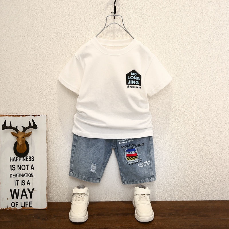 Hàng Mới Về Bộ Áo Thun Tay Ngắn Kèm Quần Ngắn Thời Trang Mùa Hè Dễ Phối Đồ Cho Bé Trai