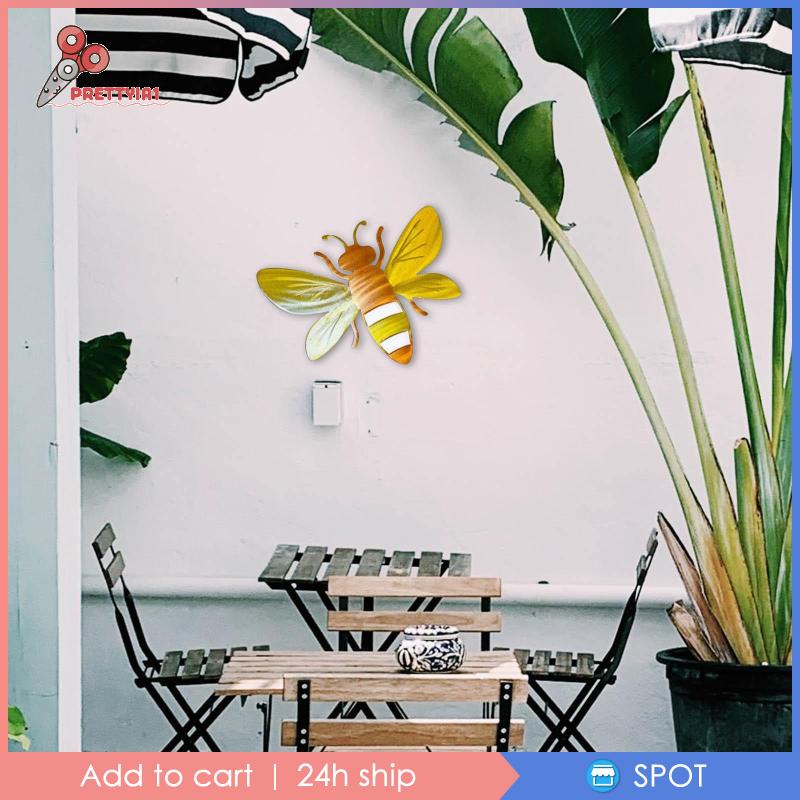 1 [Prettyia] Phụ Kiện Trang Trí Tường Hình Chú Ong 3D Nghệ Thuật Cho Sân Vườn Khách Sạn