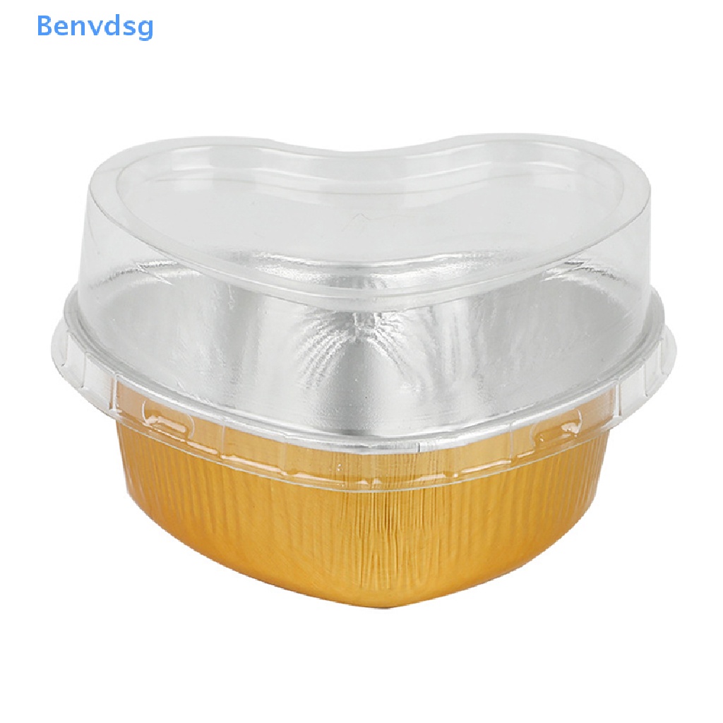 Set 10 Cốc Lá Nhôm Đựng Bánh Cupcake Hình Trái Tim Có Nắp Đậy 3.4 Ounces well