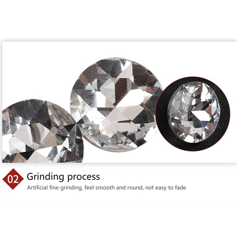 1 Set Nút Áo Pha Lê Đính Kim Cương Giả Kèm Vòng Kim Loại Dùng Để May Vá DIY