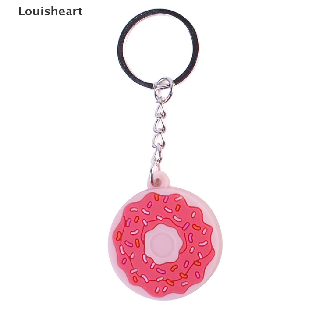 Móc Khóa Hình Bánh Donut Louisheart Bằng PVC Dễ Thương