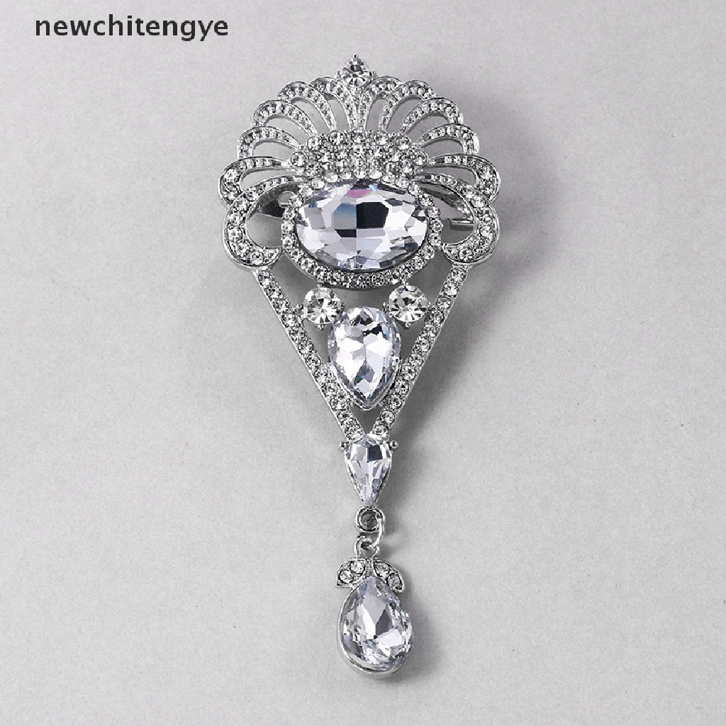 Ghim Cài Áo Hình Giọt Nước Đính Đá Pha Lê Phong Cách Vintage Thời Trang Cho Nữ