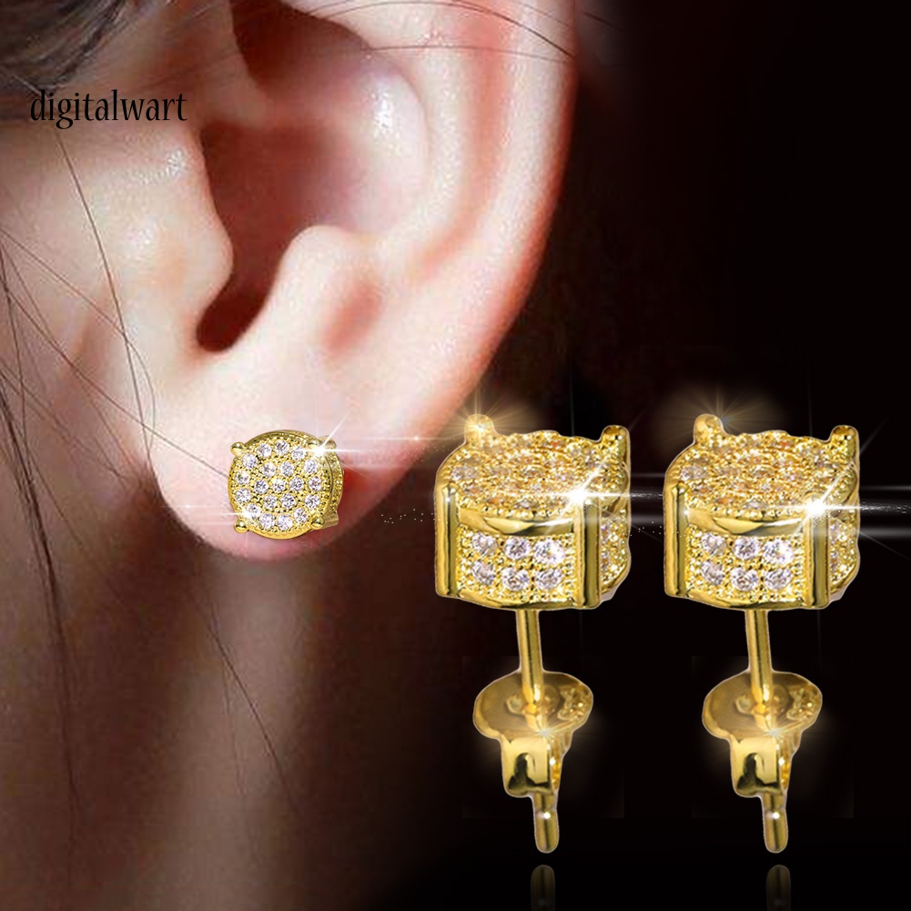 Kỹ Thuật Số| Đôi Khuyên Tai Tròn Đính Đá Thời Trang Cho Nữ