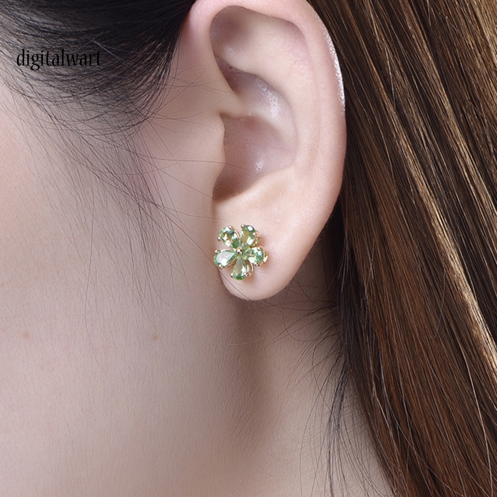 Kỹ Thuật Số| Khuyên Tai Nữ Trang Dáng Dài Đính Đá Pha Lê Hình Giọt Nước