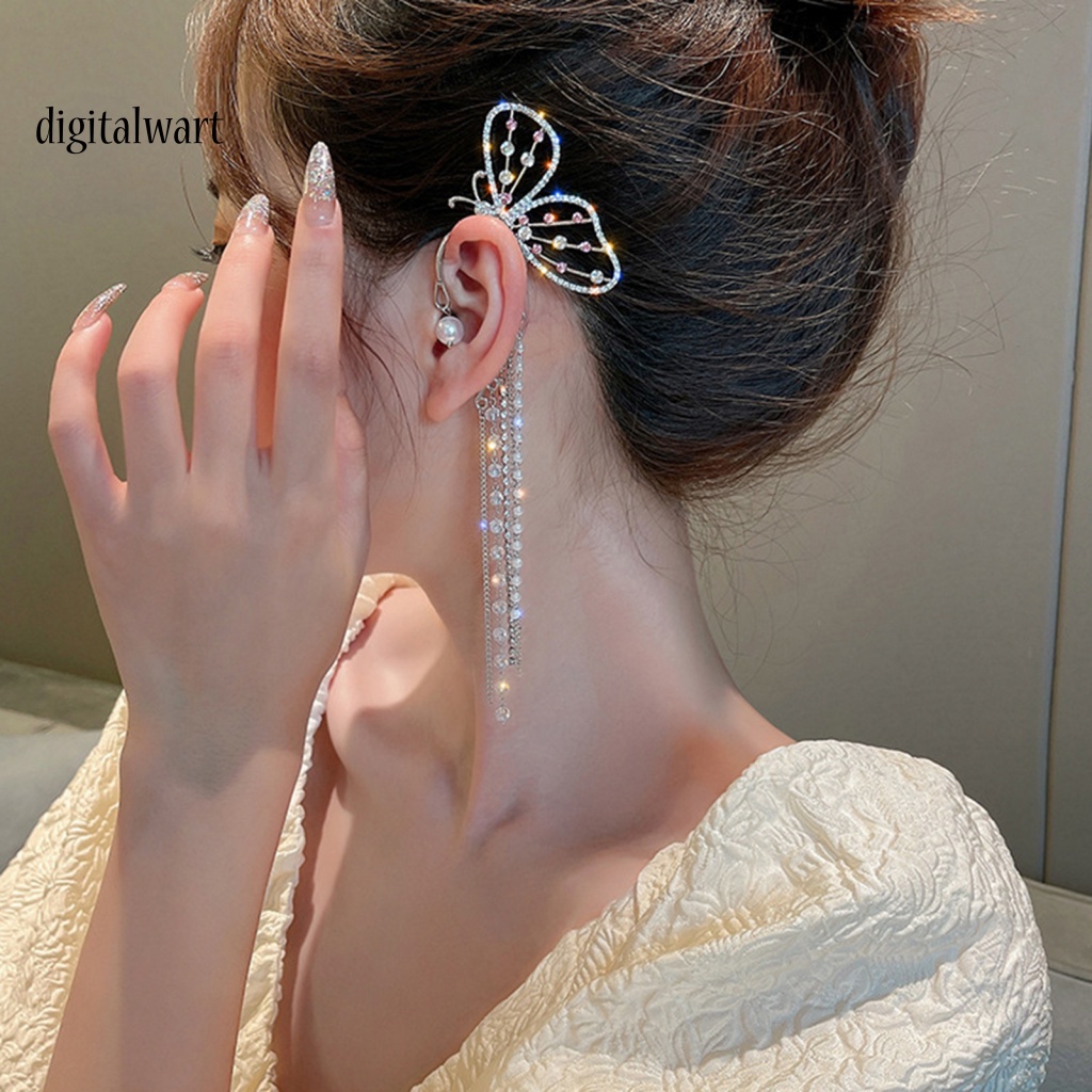Kỹ Thuật Số| 1 Đôi Bông Tai Hình Bướm Có Đính Đá Lấp Lánh Dành Cho Nữ