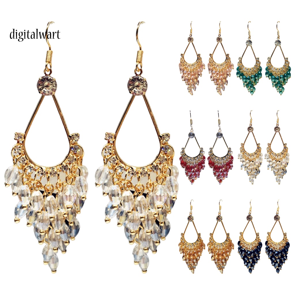 Kỹ Thuật Số| 1 Đôi Bông Tai Đính Pha Lê Lấp Lánh Phong Cách Bohemia Dành Cho Nữ