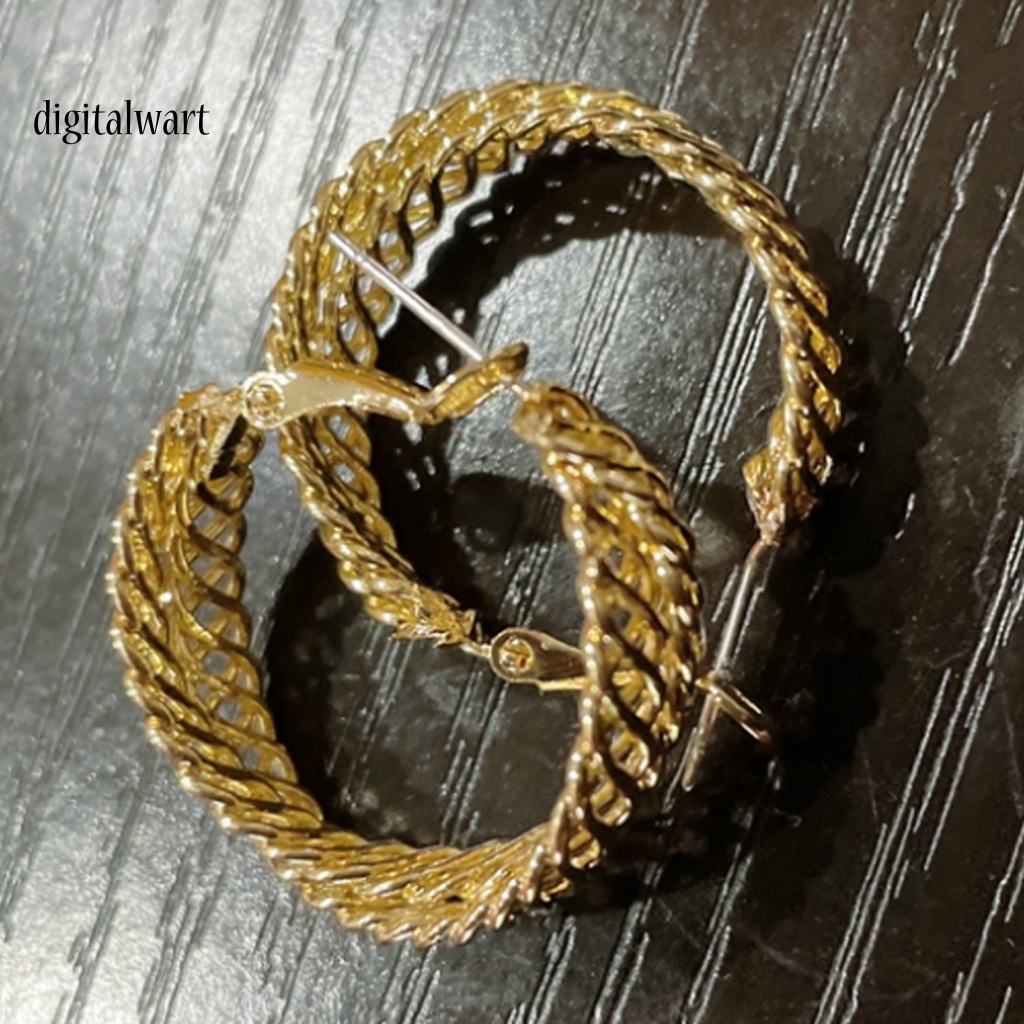 Kỹ Thuật Số| 1 Đôi Bông Tai Tròn Rỗng Cao Cấp Phong Cách Vintage Dành Cho Nữ