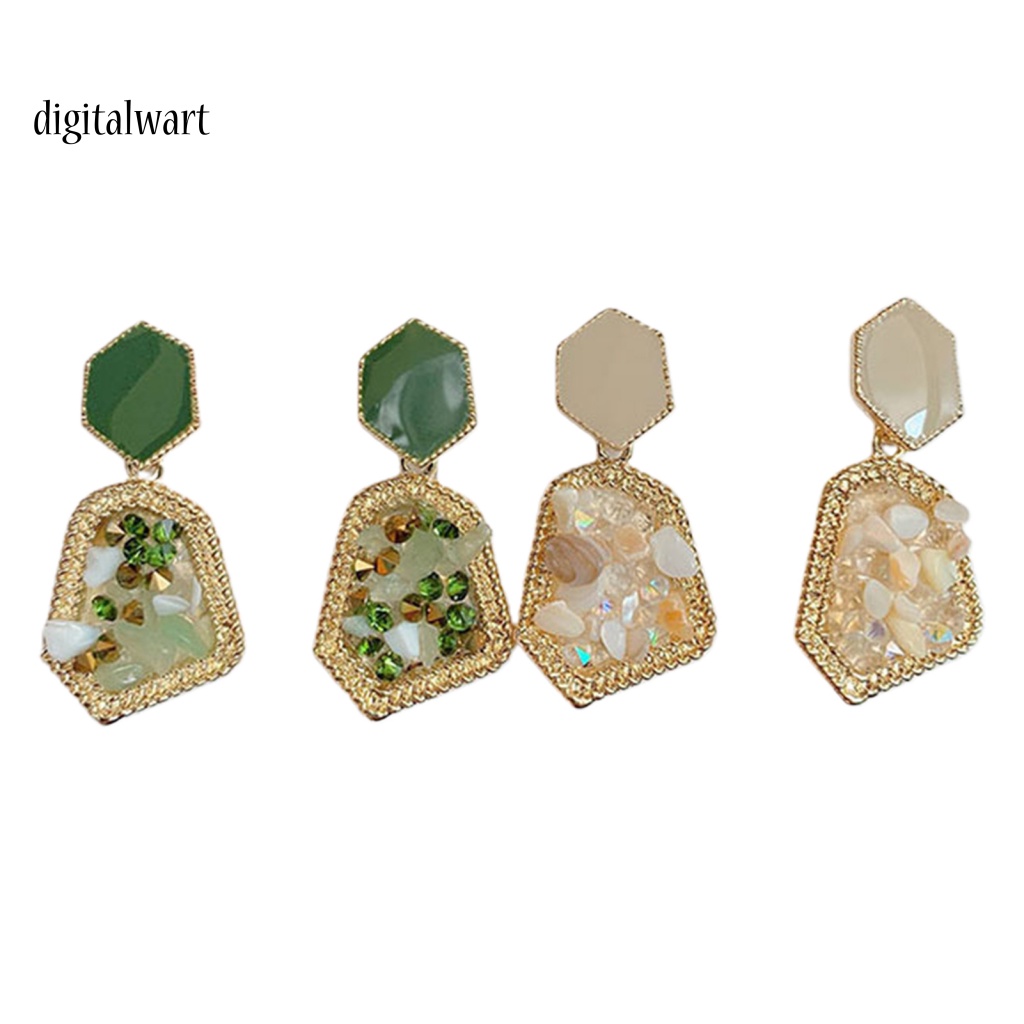 Kỹ Thuật Số| Khuyên Tai Dáng Dài Đính Đá Tự Nhiên Phong Cách Retro Thanh Lịch