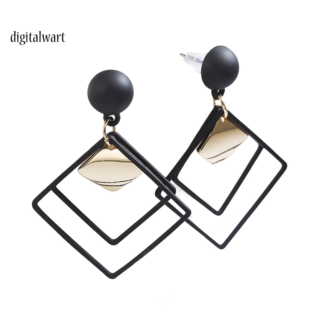 Kỹ Thuật Số| 1 Đôi Bông Tai Hình Thoi Đôi Kiểu Tối Giản Thời Trang Sành Điệu Cho Nữ