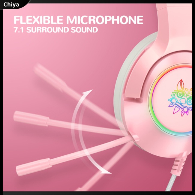 Tai Nghe Onikuma K9 Hình Tai Mèo Có Đèn Led Rgb Dùng Để Chơi Game