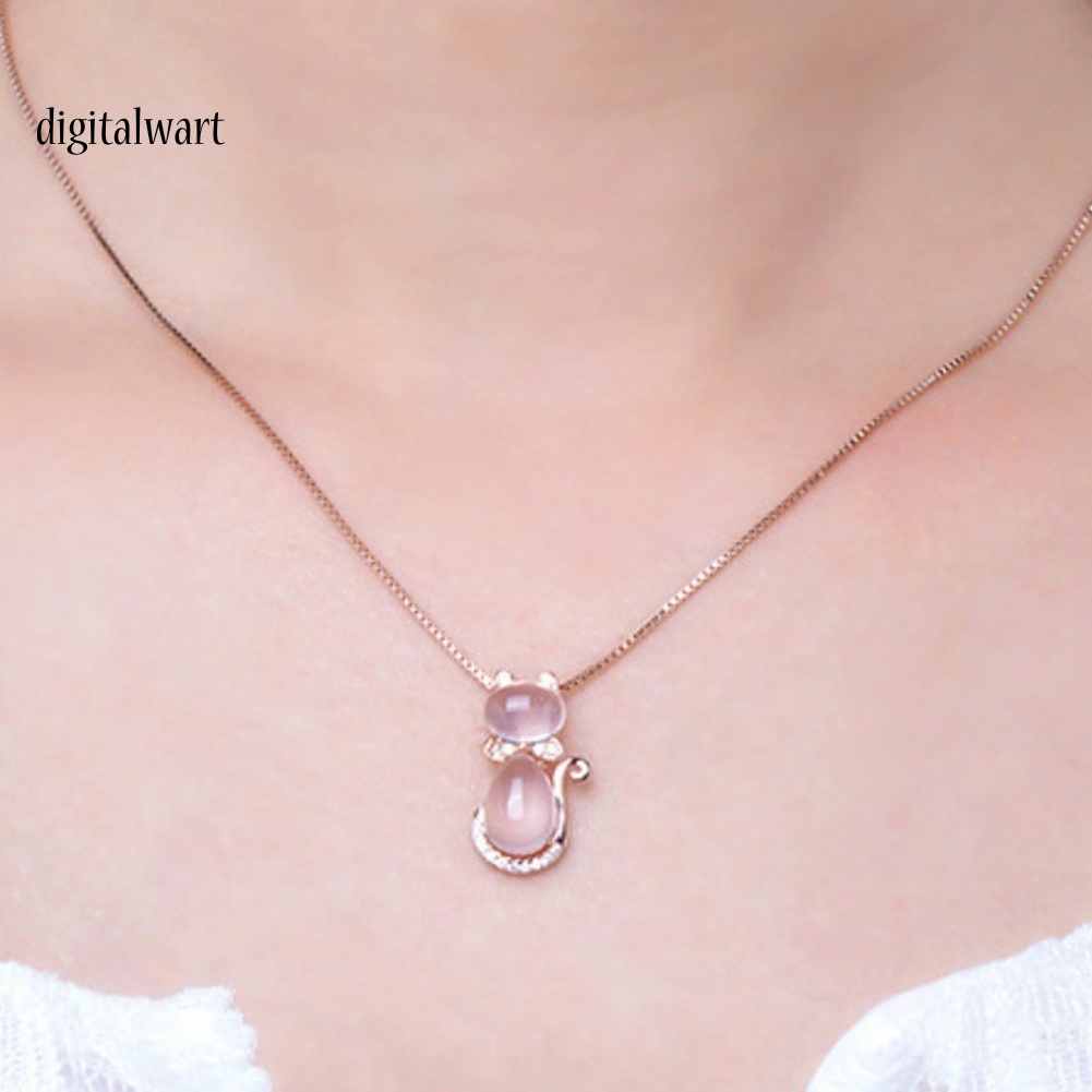 Kỹ Thuật Số| Vòng cổ HợP Kim HìNh MèO ĐíNh NgọC MắT MèO Xinh Xắ