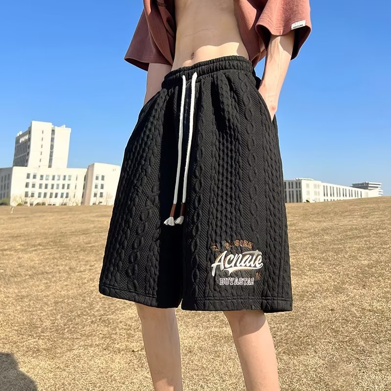 Quần Lửng Ống Rộng Thêu Chữ Phong Cách Nhật Bản Thời Trang Mùa Hè Hàng Mới