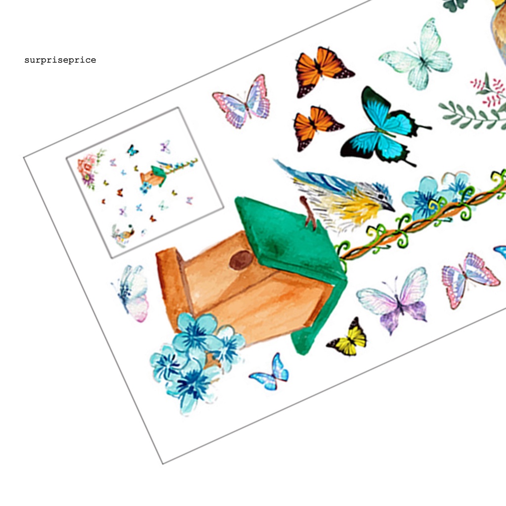 Decal dán tường Bằng PVC Hai Mặt Họa Tiết Bướm Dễ Thương Bắt Mắt