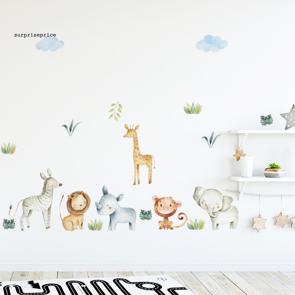 Set 2 Sticker Dán Tường PVC Không Đường Viền Họa Tiết Hoạt Hình Dễ Thương Trang Trí Nhà Cửa