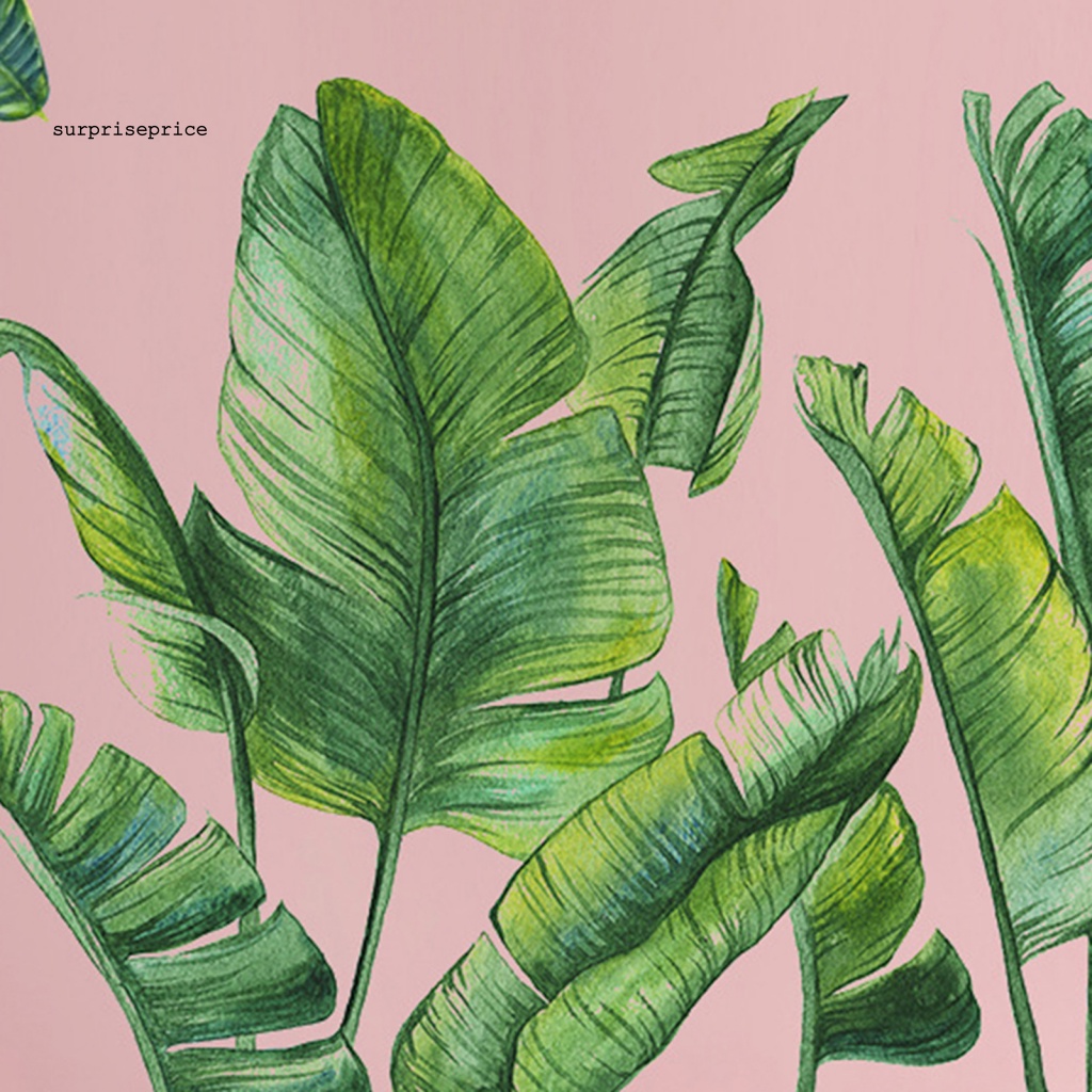 Set 2 Miếng Dán Tường Trang Trí Bằng PVC Chống Nước Không Cặp Nhăn Hình Lá Cây