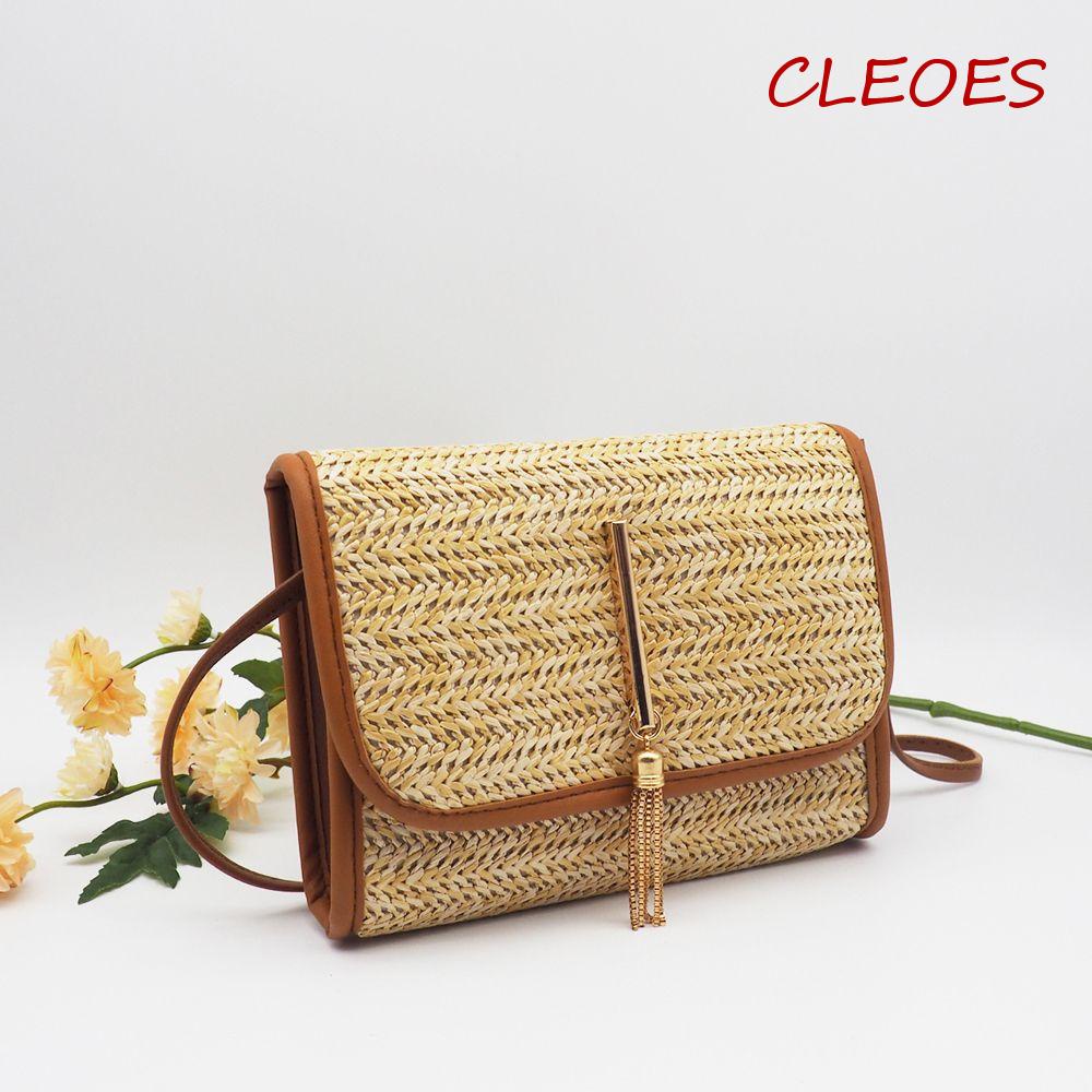 Túi Xách Đeo Vai Dệt Phối Dây Xích Phong Cách Thời Trang Vintage Dành Cho Nữ