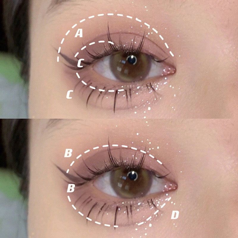 Bảng Phấn Mắt Bốn Màu Sắc Tông Lì / Hiệu Ứng Ngọc Trai / Xám Đậm Độc Đáo y2k