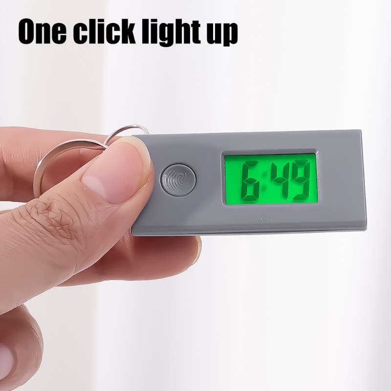 Mới Đồng Hồ Điện Tử Mini Dạ Quang Bằng ABS Không Ồn Kỹ Thuật Số Có Thể Treo Ba Lô Đơn Giản Nhỏ Gọn Dành Cho Học Sinh