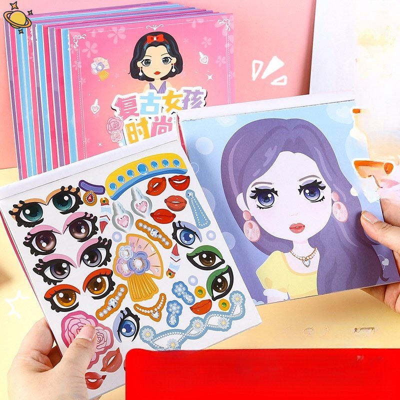 Miếng Dán Trang Trí Sách Hình Công Chúa Hoạt Hình Cho Bé