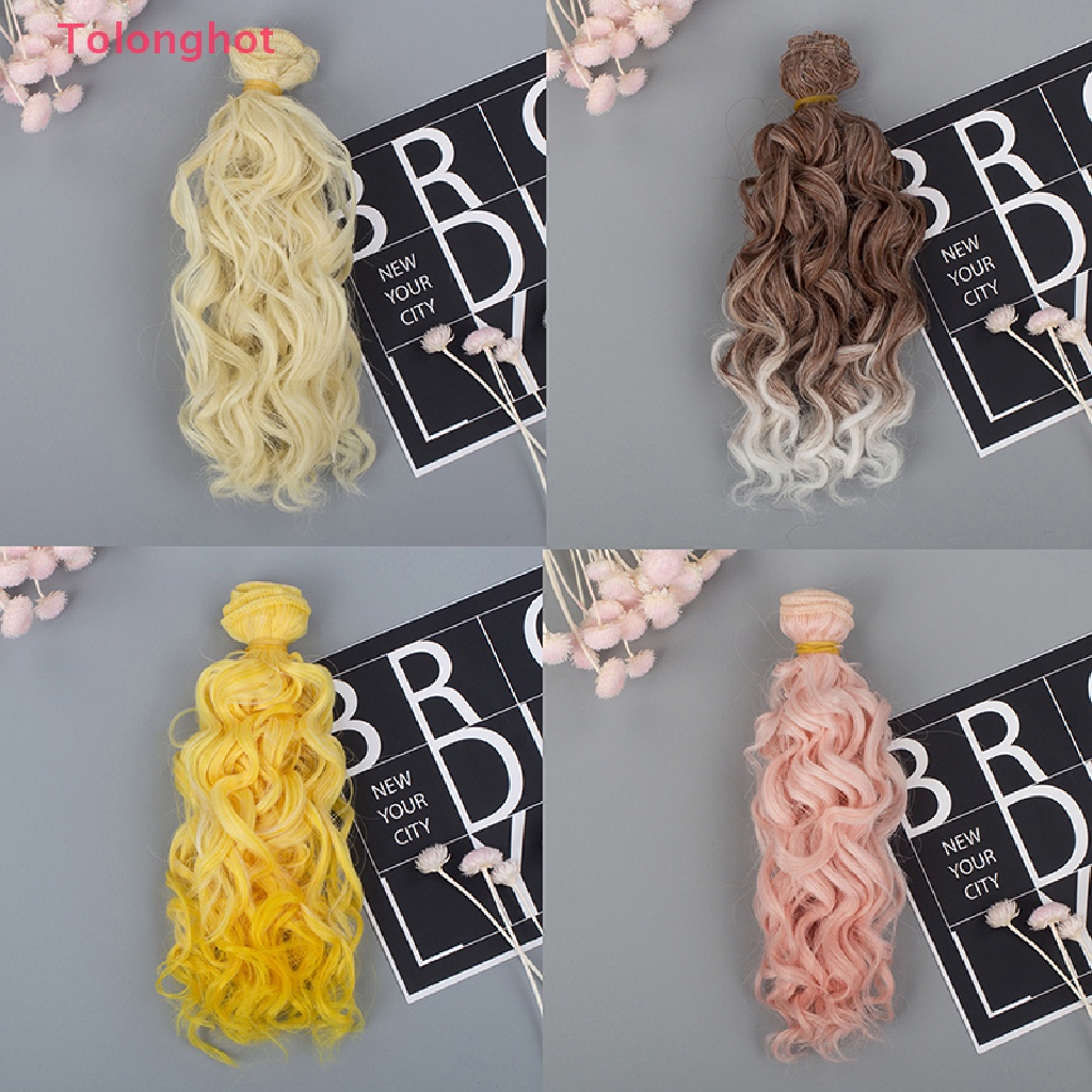 Bộ Tóc Giả Xoăn Dài 15 * 100cm Dành Cho Búp Bê DIY