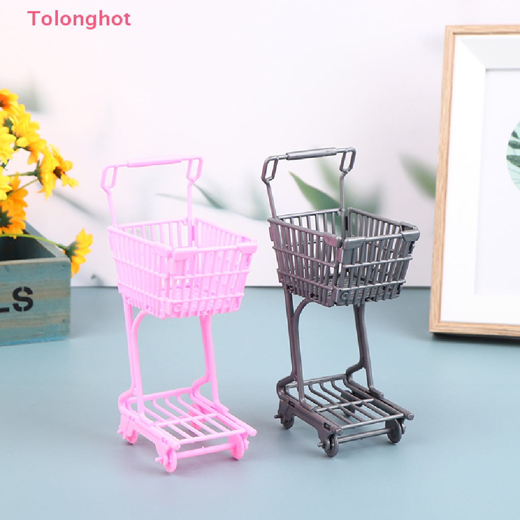 Mô Hình Xe Đẩy Mua Sắm Mini Thời Trang Cho Nhà Búp Bê