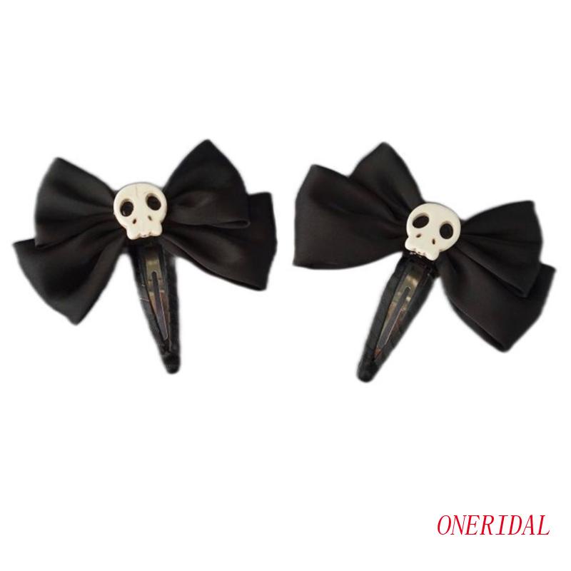 Kẹp Tóc Hình Xương Đầu Lâu Màu Đen Phong Cách Punk Rock Cá Tính Dành Cho Nữ